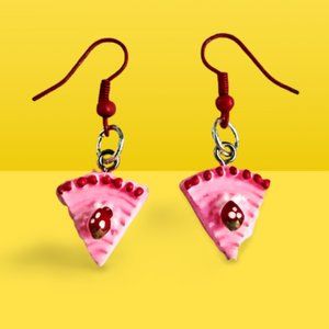 Handmade Strawberry Cake Earrings Cute Kitsch